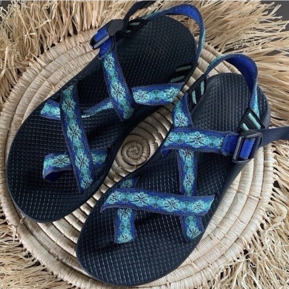 CHACO Women's Z/Cloud 2 Hiking Sandals Blue Green Size 7